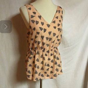 Annabella cute peplum hearts top